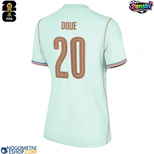 Ženski Nogometni dresi Francija Desire Doue #20 Gostujoči SP 2026 Kratek Rokav
